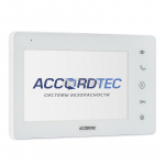 Цветной 4х проводный монитор видеодомофона с экраном 7" LCD TFT 1024х600 ACCORDTEC AT-VD720W WH